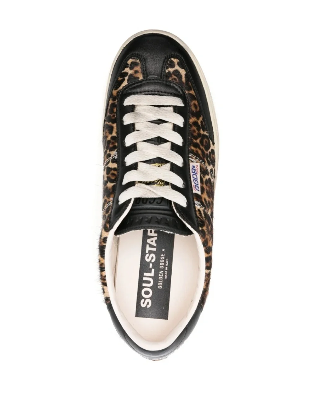 GOLDEN GOOSE 37 Soul Star Leopard-Print Pony Skin Sneakers EXCELLENT Condition